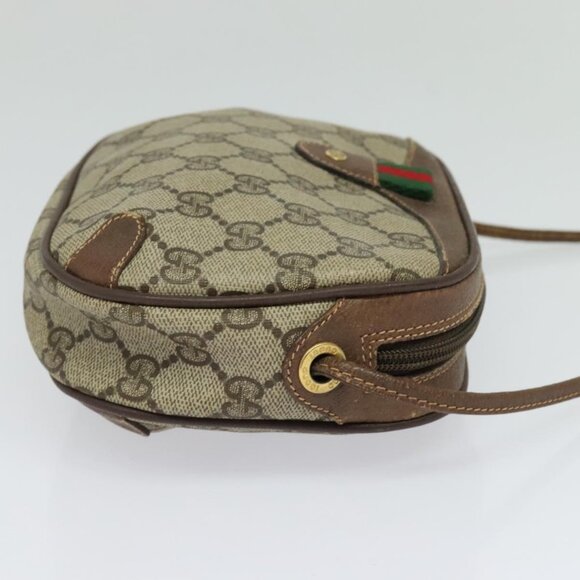 GUCCI GG Supreme Web Sherry Line Shoulder Bag PVC Beige  Auth - Picture 5 of 16